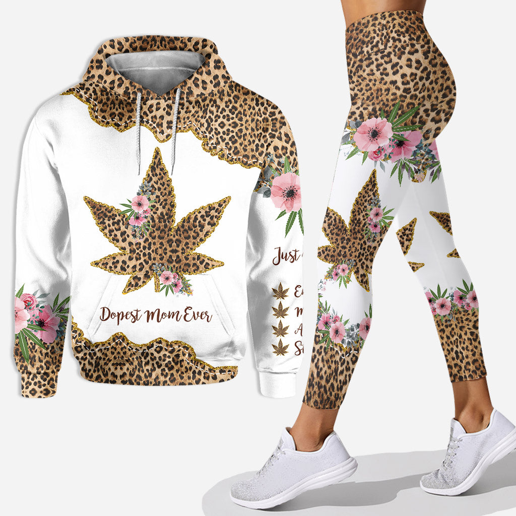 Dopest Mom Ever Leopard Pattern Personalized Mother's Day Hoodie and Leggings