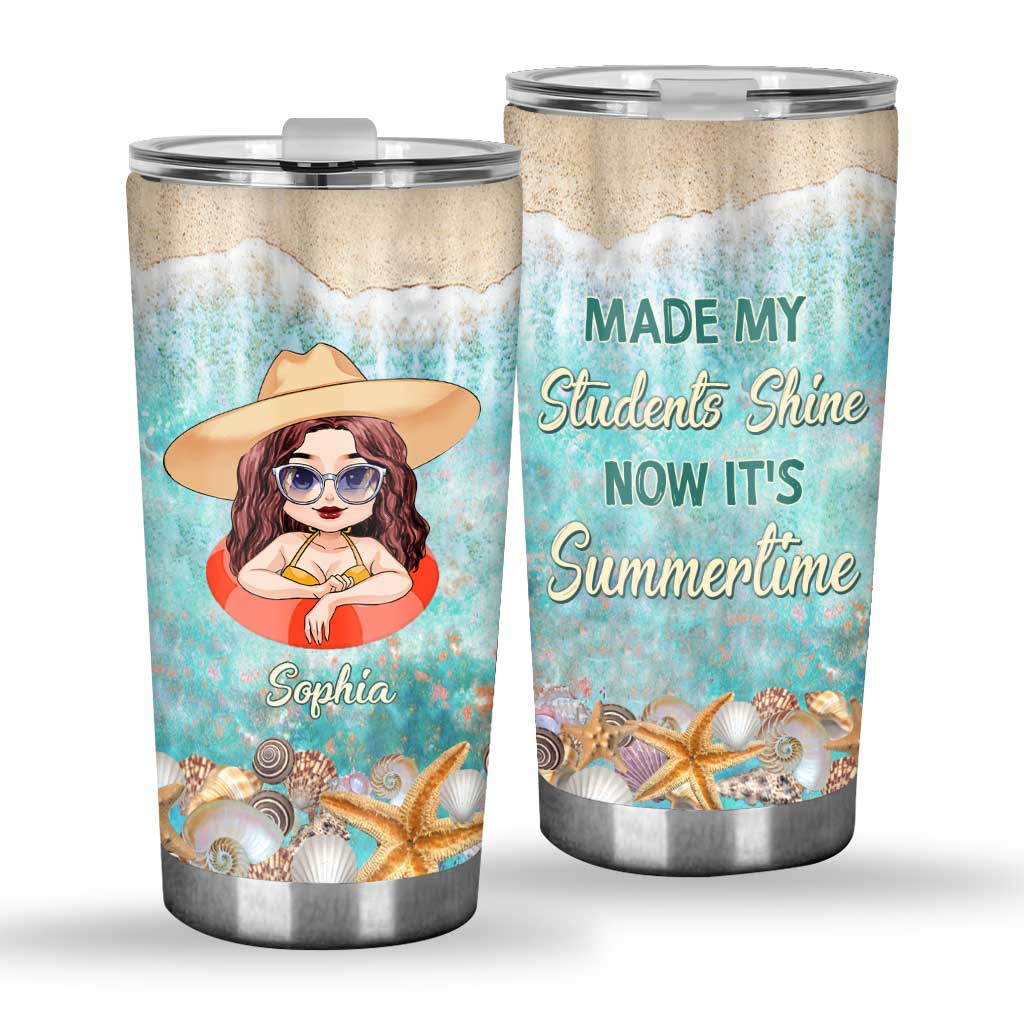 Got My Mind On Summer - Personalized Teacher Tumbler