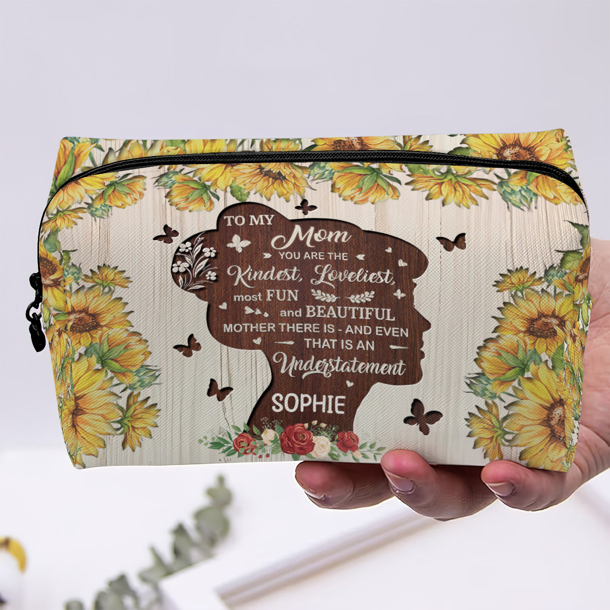 You Are The Kindest - Personalized Mother Makeup Bag