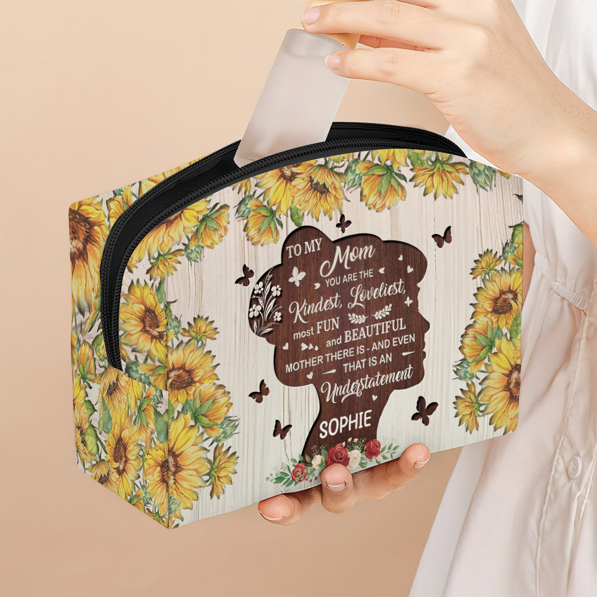 You Are The Kindest - Personalized Mother Makeup Bag