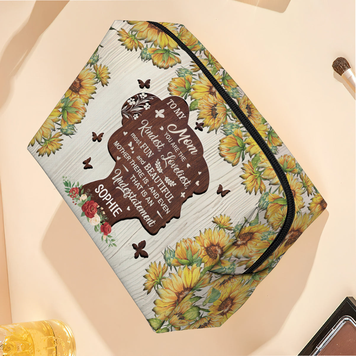 You Are The Kindest - Personalized Mother Makeup Bag