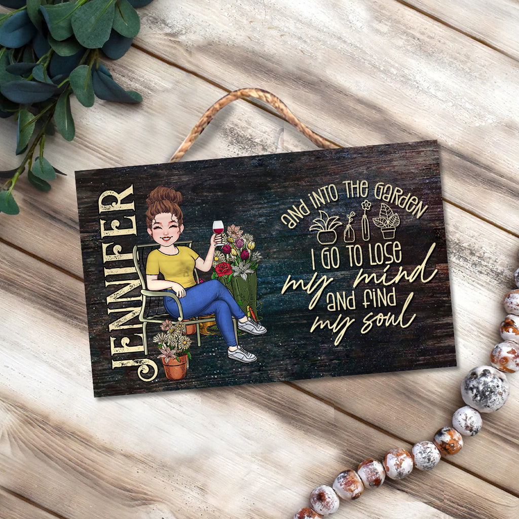 Into The Garden I Go - Personalized Gardening Rectangle Wood Sign