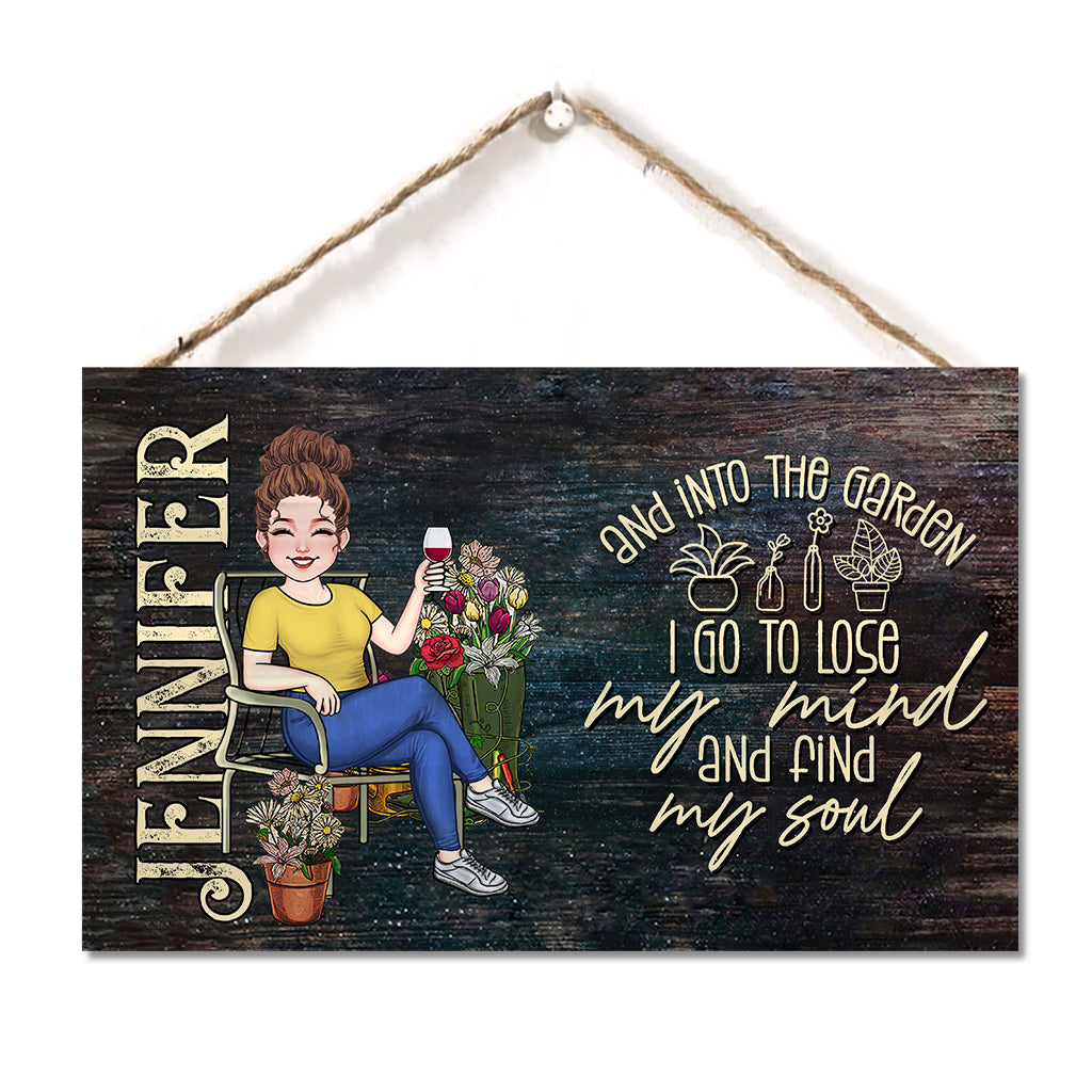 Into The Garden I Go - Personalized Gardening Rectangle Wood Sign