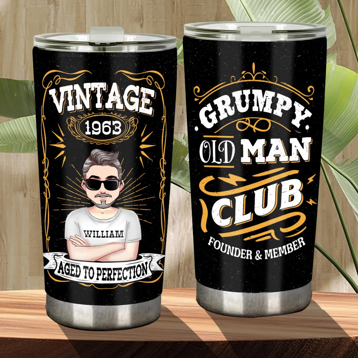 Grumpy Old Man Aged To Perfection Personalized Tumbler