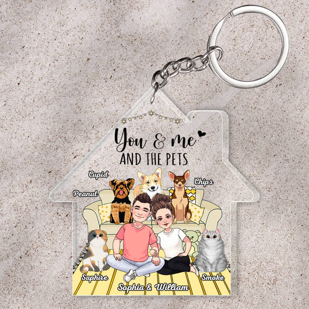 You And Me And The Dogs - Personalized Dog Transparent Keychain