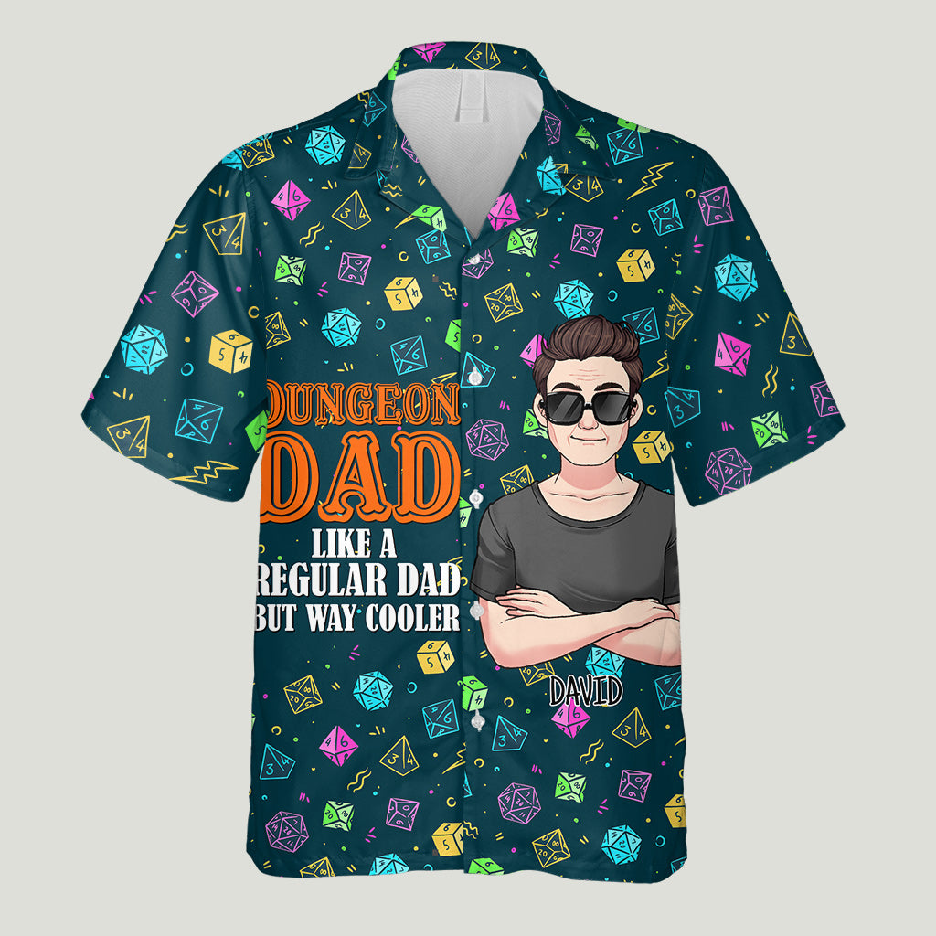Dungeon Dad - Personalized RPG Hawaiian Shirt