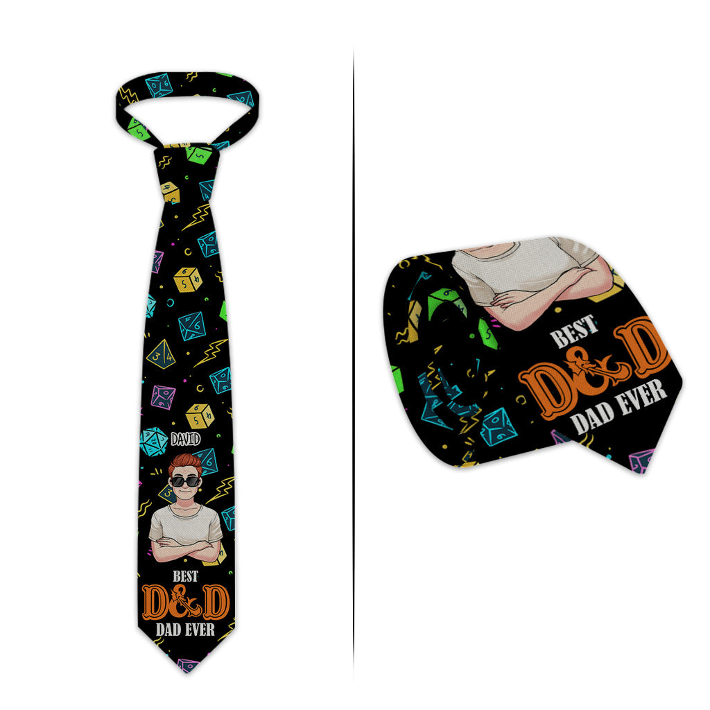 Best D&D Dad Ever - Personalized RPG Necktie