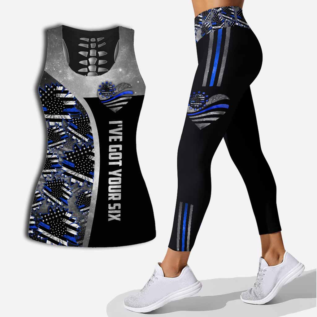 I've Got Your Six - Police Officer Leggings And Hollow Tank Top