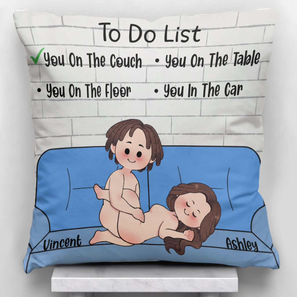 To Do List - Personalized Couple Throw Pillow