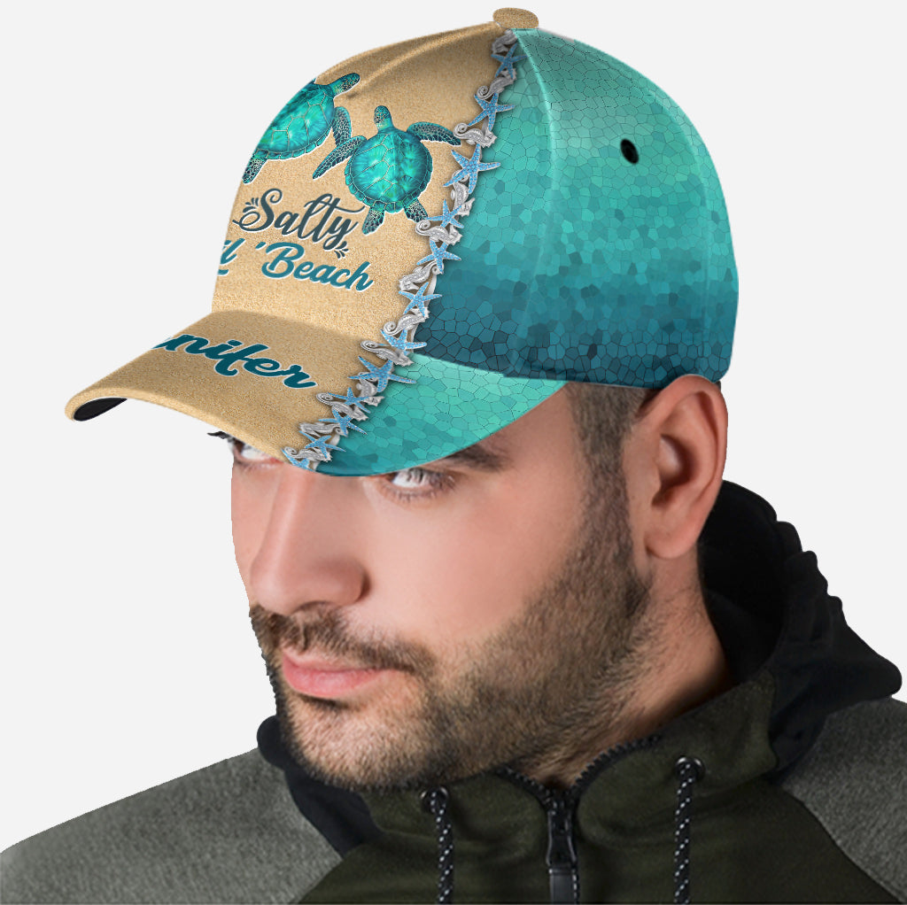 Salty Lil' Beach - Personalized Turtle Classic Cap