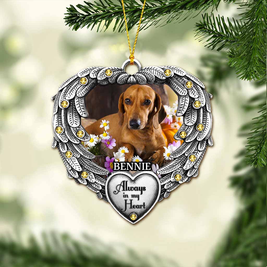 Always In My Heart - Personalized Christmas Dog Ornament (Printed On Both Sides)