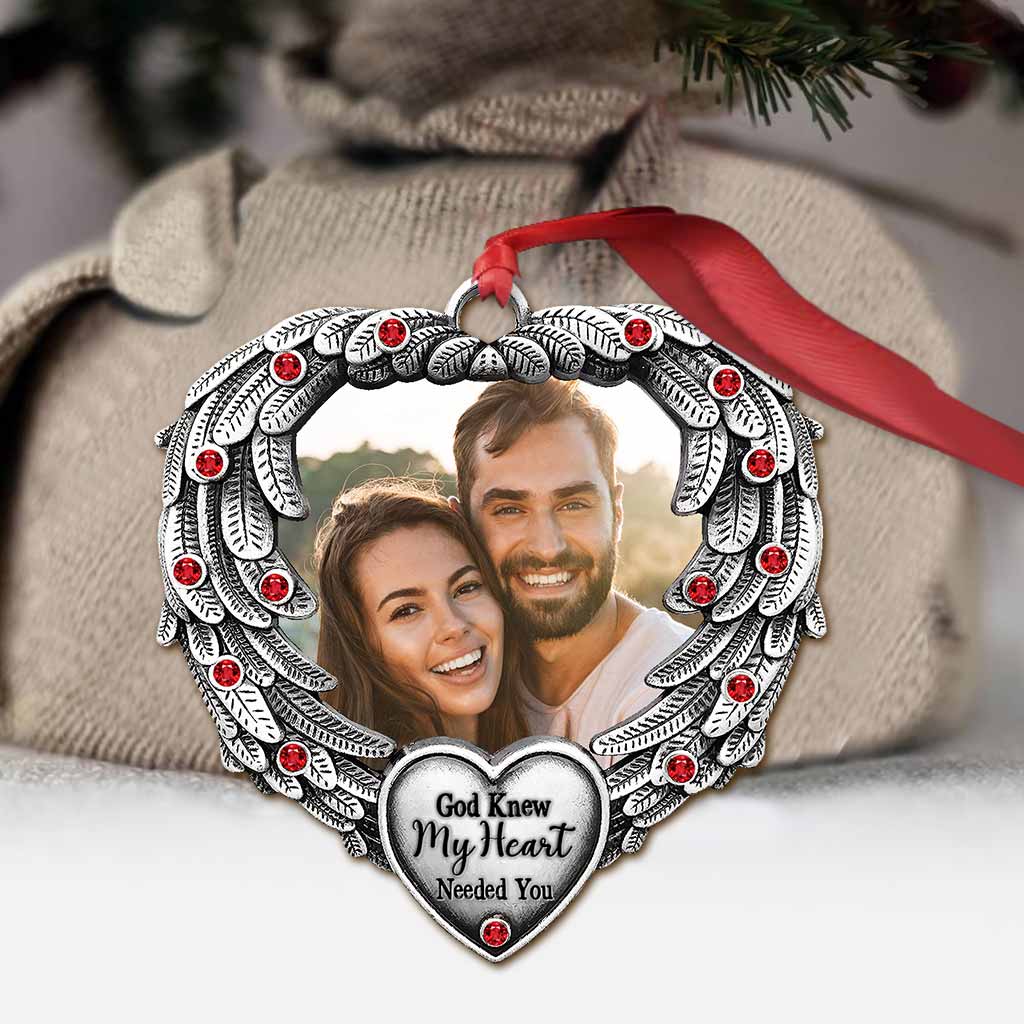 God Knew My Heart Needed You - Personalized Christmas Couple Ornament (Printed On Both Sides)