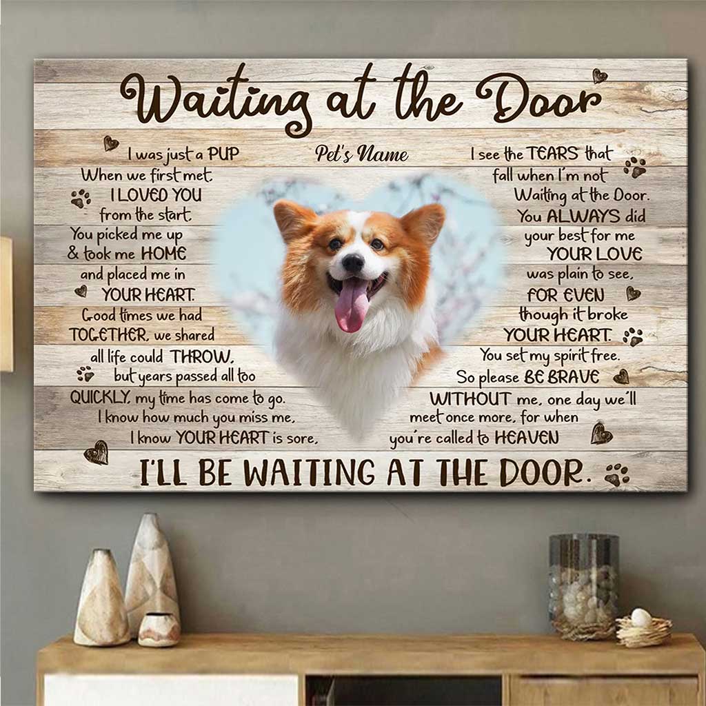 Waiting At The Door - Personalized Dog Canvas And Poster