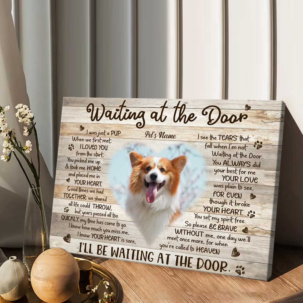 Waiting At The Door - Personalized Dog Canvas And Poster