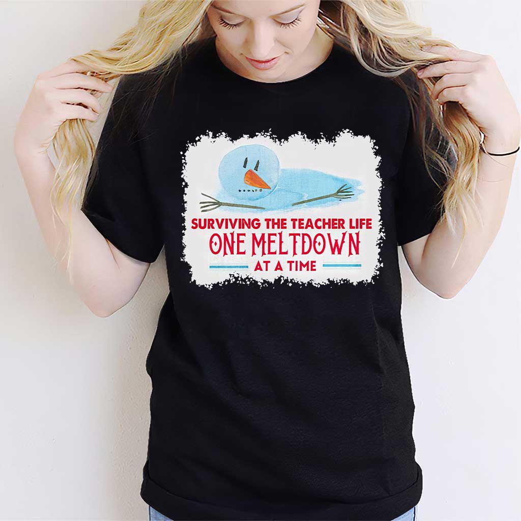 One Meltdown A Time - Personalized Teacher T-shirt and Hoodie