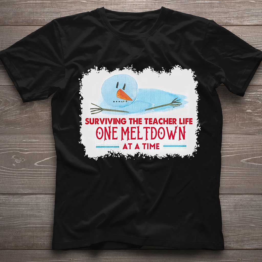 One Meltdown A Time - Personalized Teacher T-shirt and Hoodie