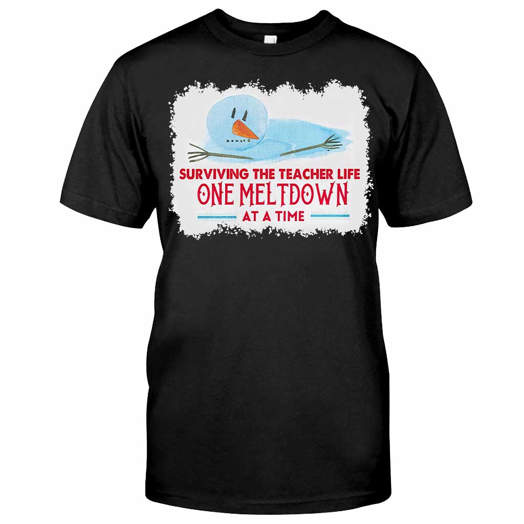 One Meltdown A Time - Personalized Teacher T-shirt and Hoodie