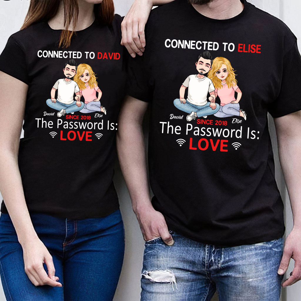 Connected To Matching Couple Personalized Custom T-Shirt