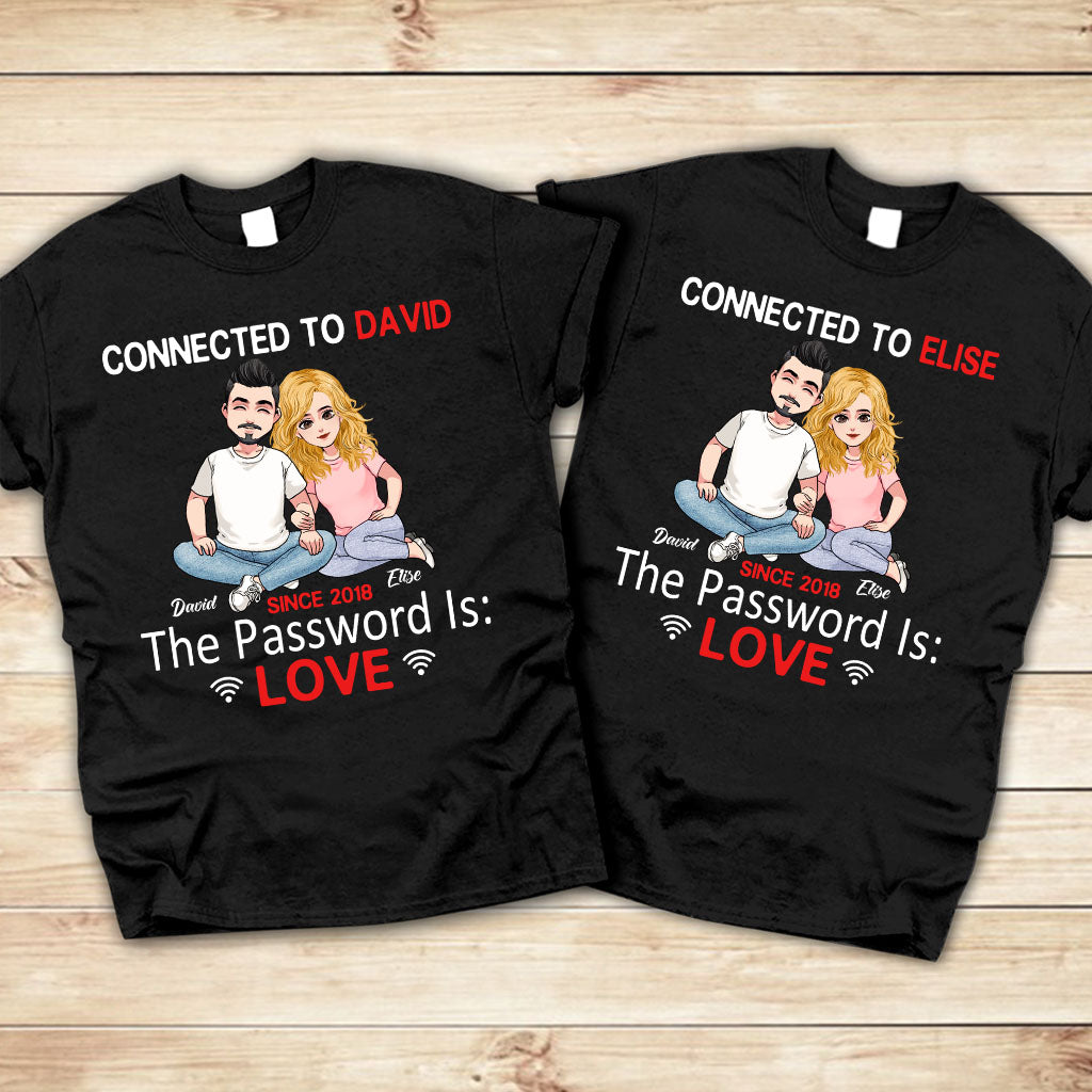 Connected To - Personalized Couple Couple T-shirt and Hoodie