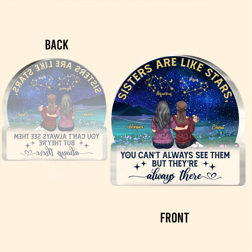 Sisters Are Like Stars - Personalized Bestie Custom Shaped Acrylic Plaque