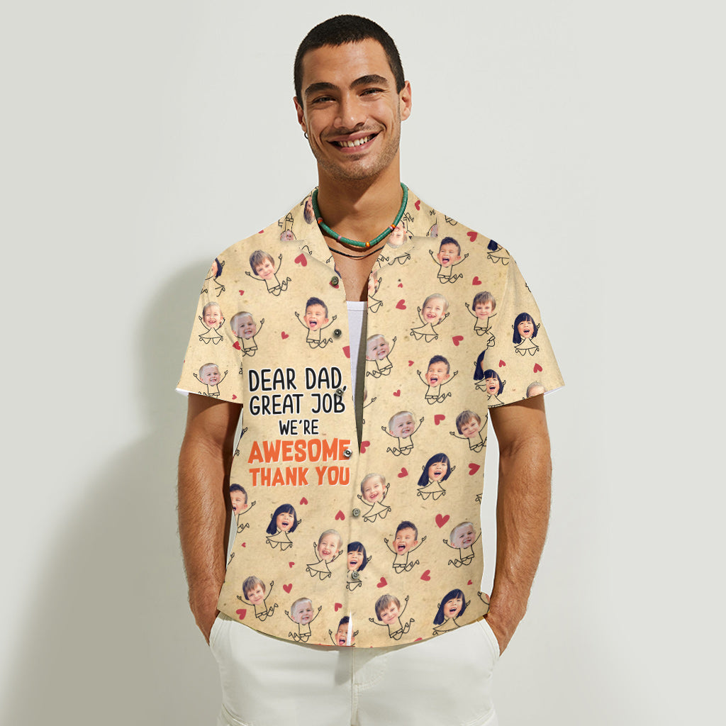 Discover Dear Dad Great Job - Personalized Father's Day Hawaiian Shirt