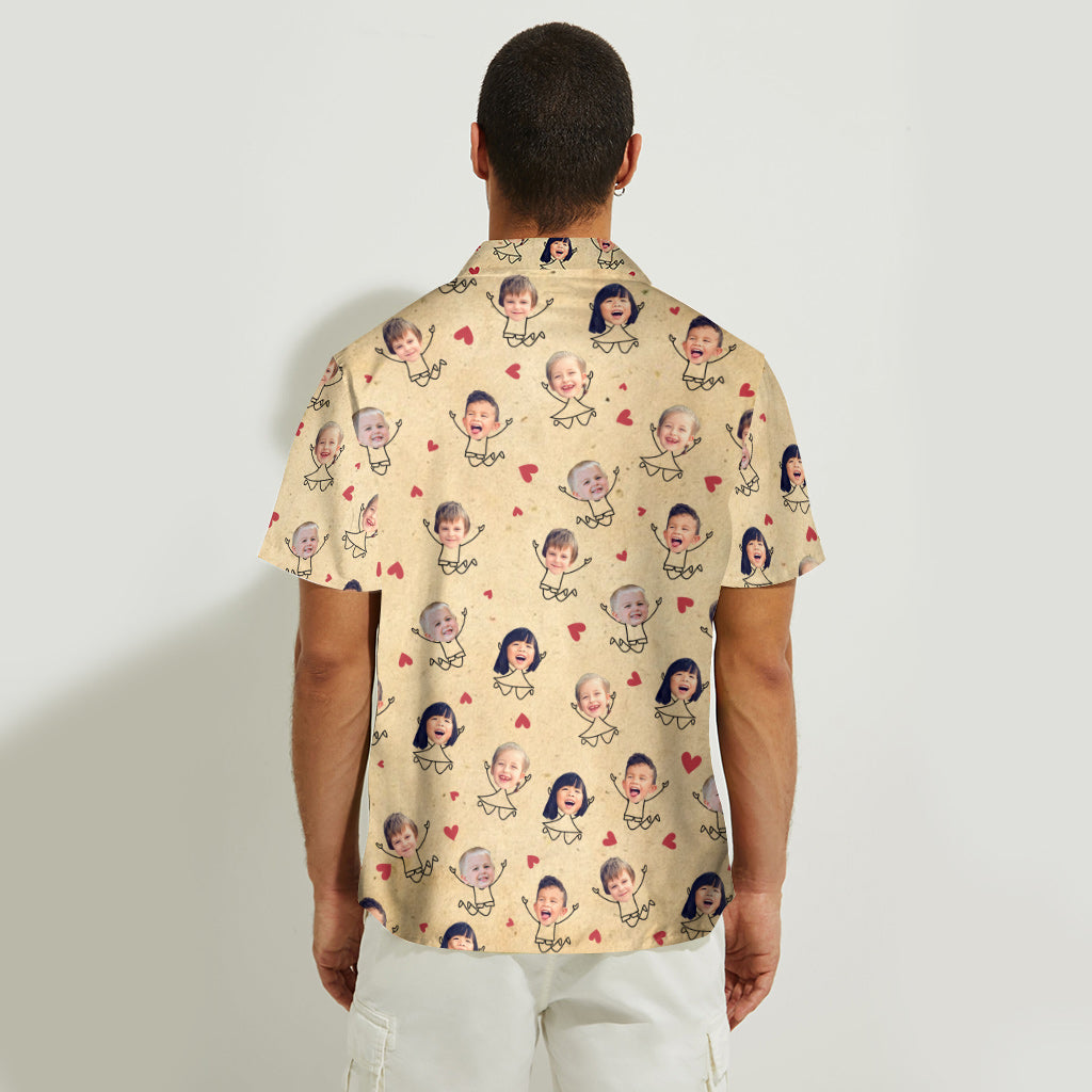 Dear Dad Great Job - Personalized Father Hawaiian Shirt