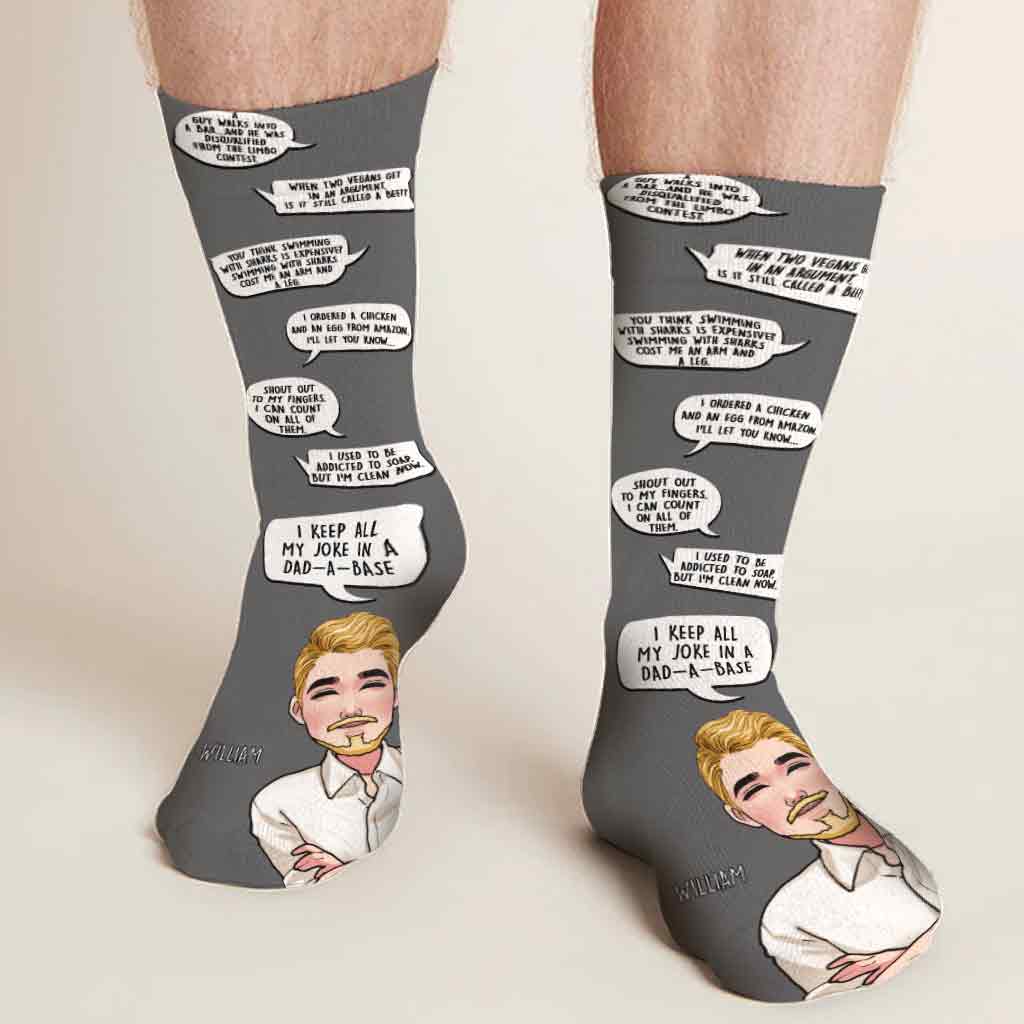 I Keep All My Dad Jokes - Personalized Father Socks