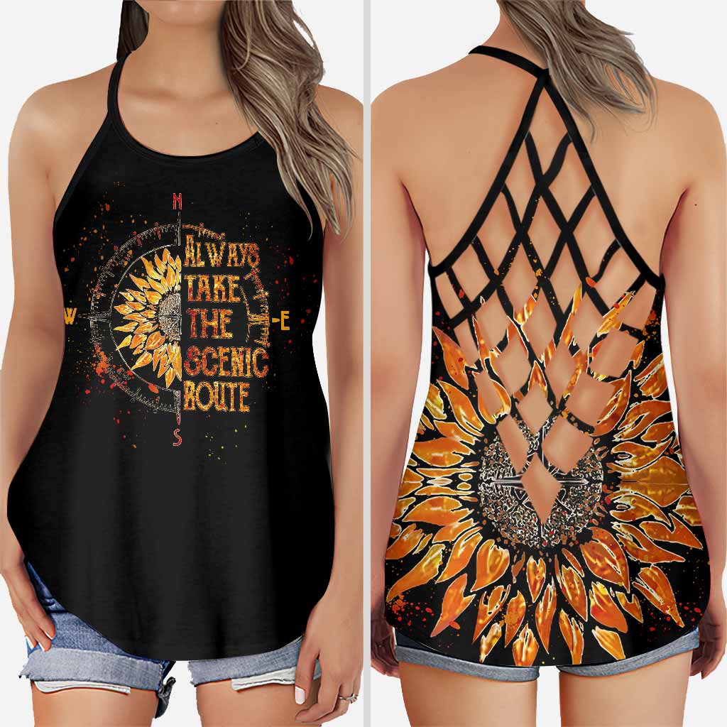 Always Take The Scenic Route - Camping Cross Tank Top