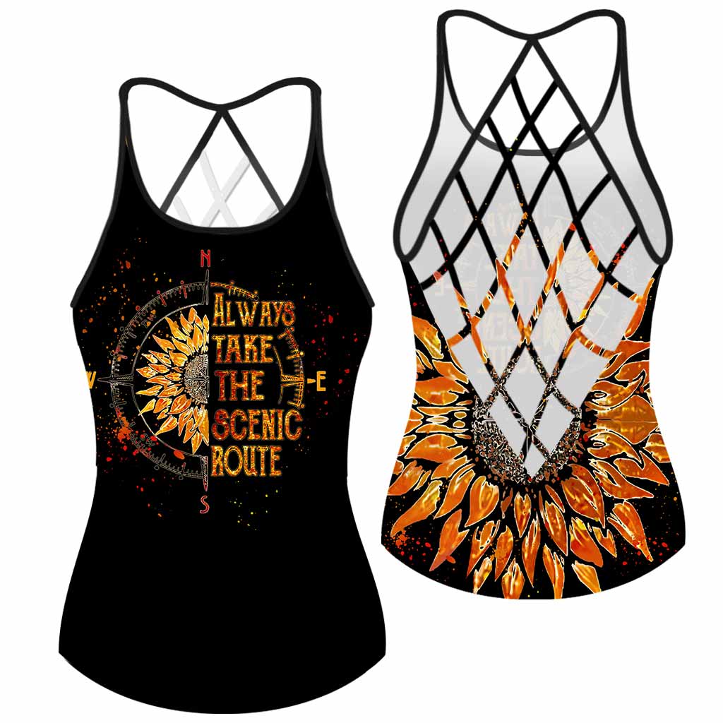 Always Take The Scenic Route - Camping Cross Tank Top