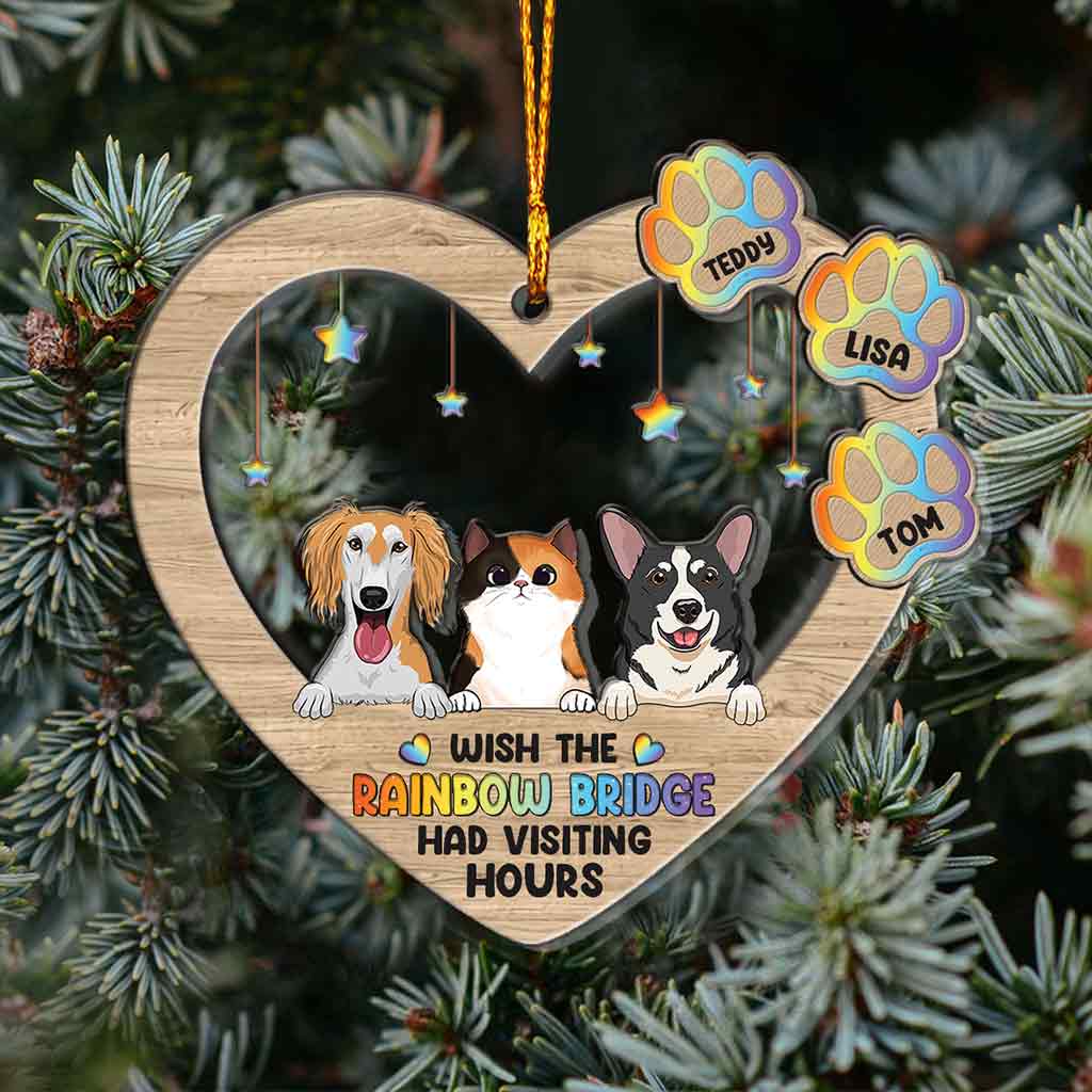 Wish The Rainbow Bridge Had Visiting Hours - Personalized Dog Layers Mix Ornament