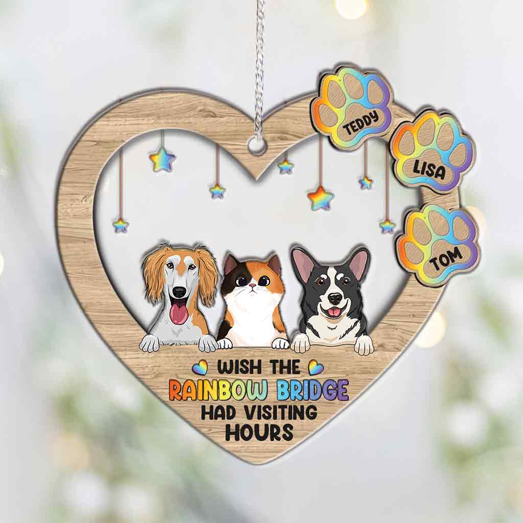 Wish The Rainbow Bridge Had Visiting Hours - Personalized Dog Layers Mix Ornament