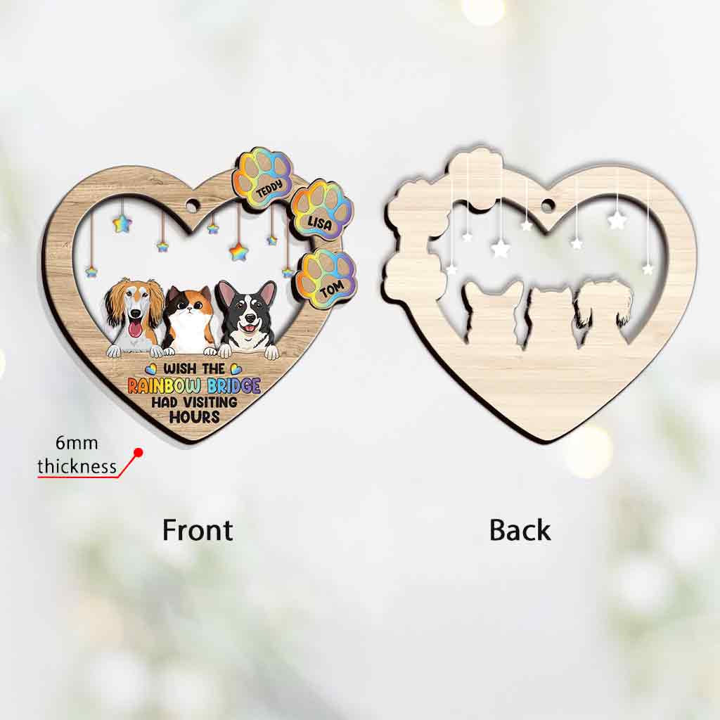 Wish The Rainbow Bridge Had Visiting Hours - Personalized Dog Layers Mix Ornament