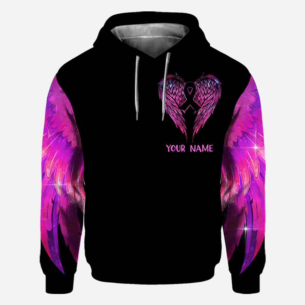 My Wings Will Have To Wait - Personalized Breast Cancer Awareness All Over T-shirt and Hoodie