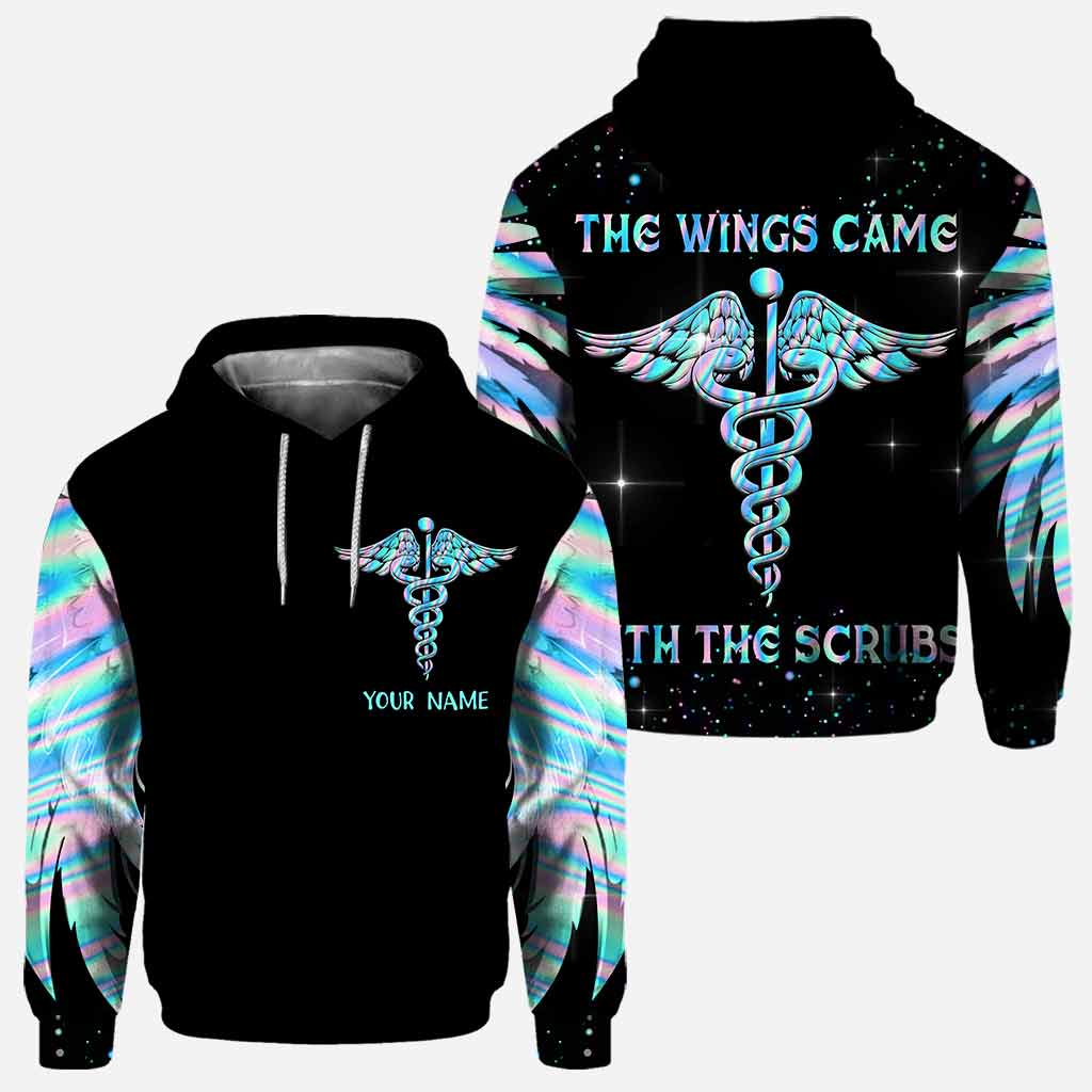 Discover The Wings Came With The Scrubs - Personalized Nurse All Over 3D Hoodie