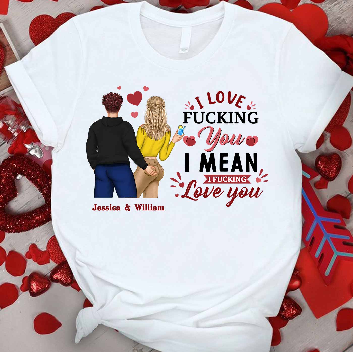 I Love You - Personalized Couple T-shirt and Hoodie