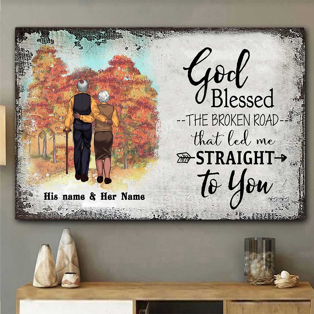 God Blessed The Broken Road - Personalized Couple Poster