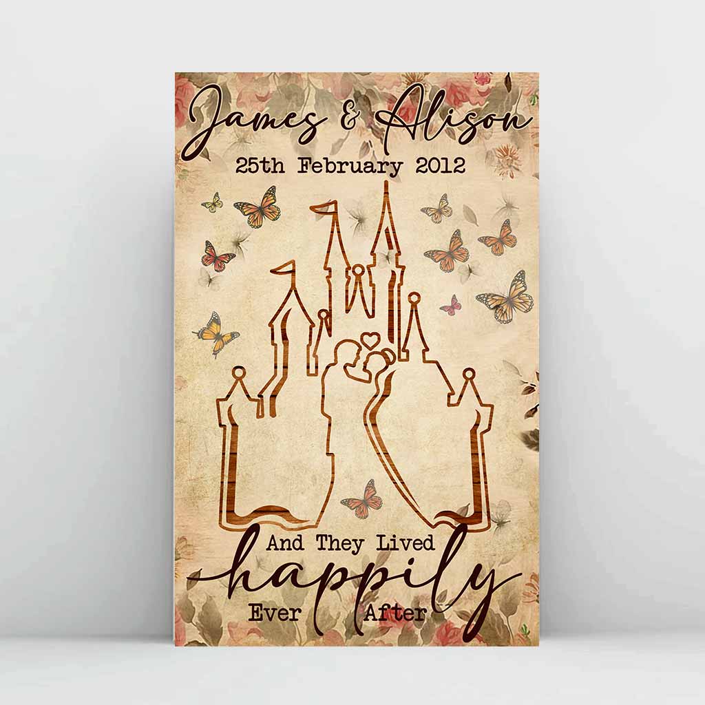 And They Lived Happily Ever After - Personalized Wedding Anniversary Couple Poster