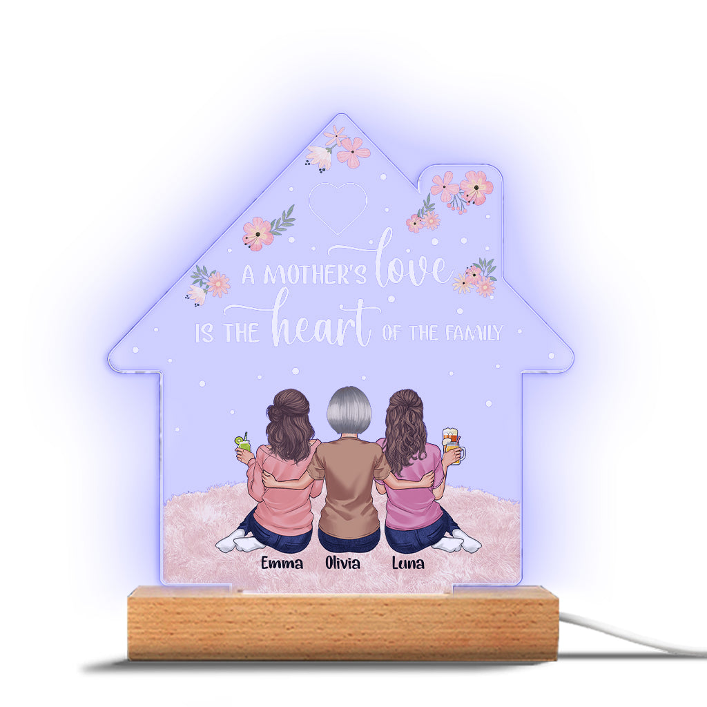 A Mother's Love - Personalized Mother's Day Mother Shaped Plaque Light Base