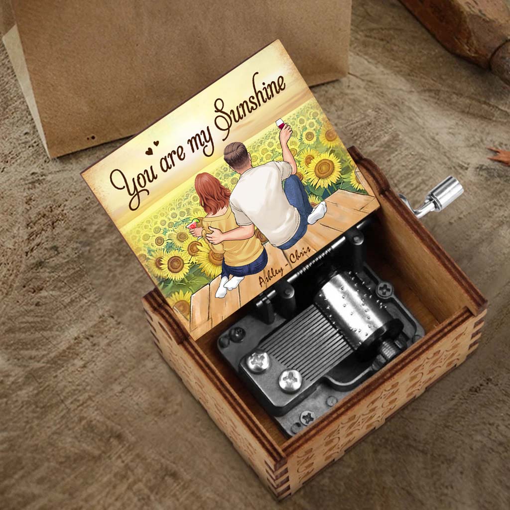 You Are My Sunshine - Personalized Couple Hand Crank Music Box