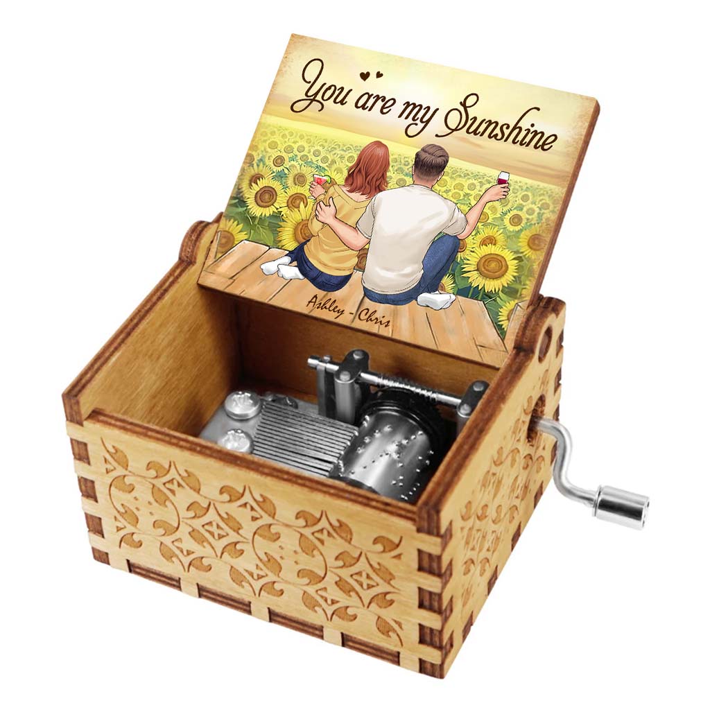 You Are My Sunshine - Personalized Couple Hand Crank Music Box