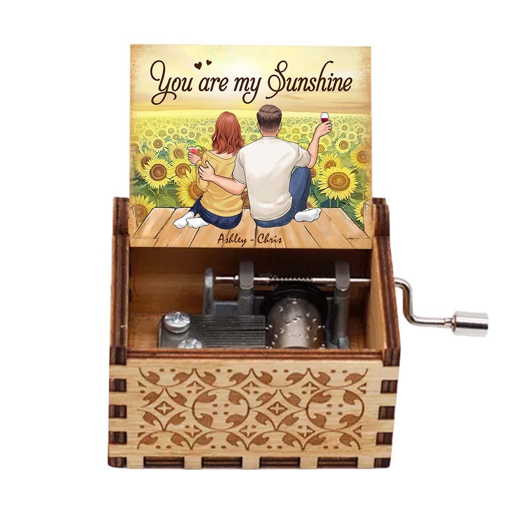 You Are My Sunshine - Personalized Couple Hand Crank Music Box