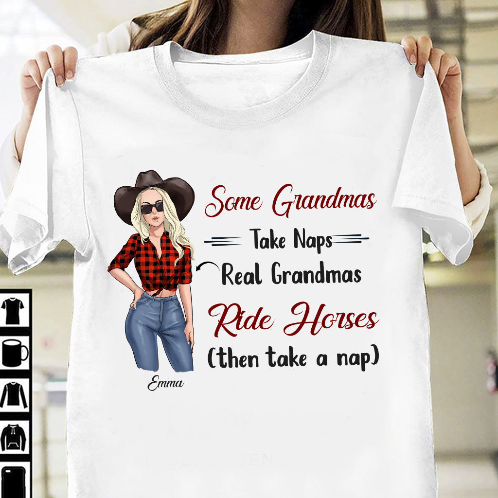 Discover Real Grandmas Ride Horses - Personalized Mother's Day Grandma T-shirt