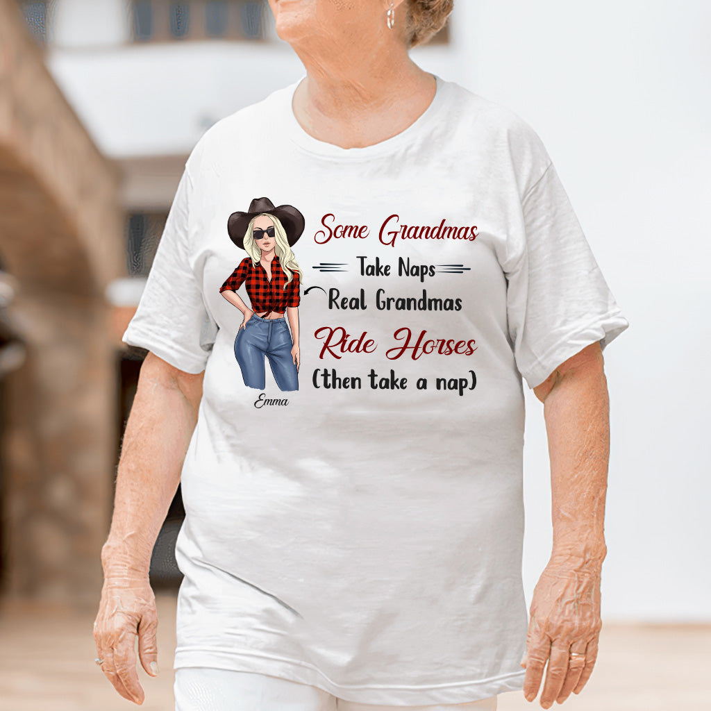 Real Grandmas Ride Horses - Personalized Mother's Day Grandma T-shirt and Hoodie