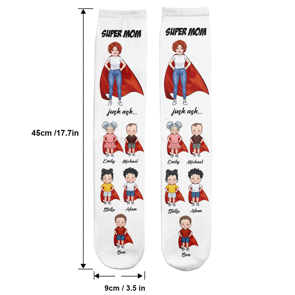 Super Dad Super Mom - Gift for dad, mom - Personalized Socks