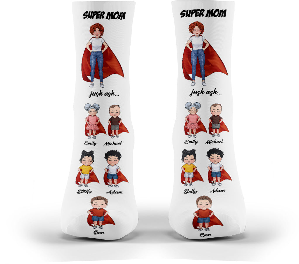 Super Dad Super Mom - Gift for dad, mom - Personalized Socks