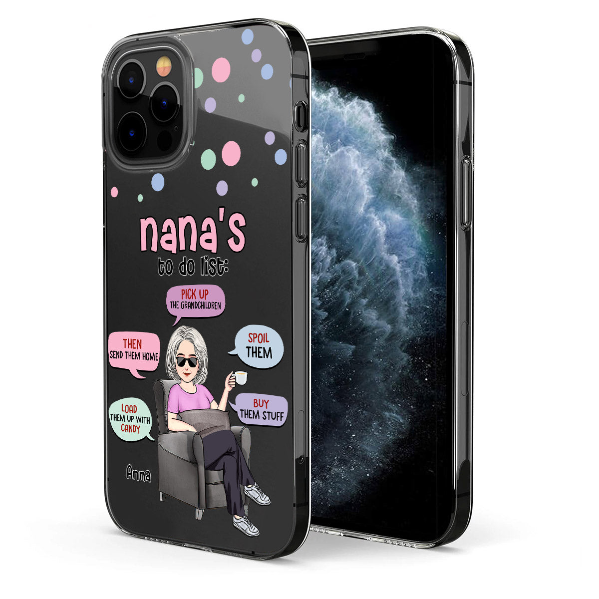 Nana's To Do List - Personalized Grandma Clear Phone Case