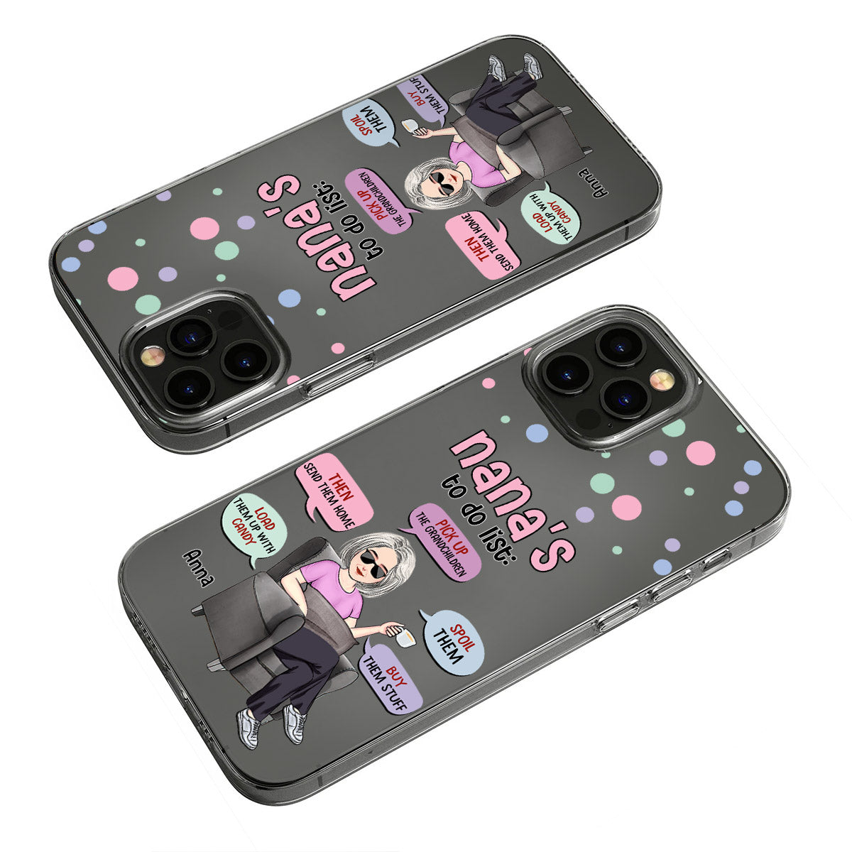 Nana's To Do List - Personalized Grandma Clear Phone Case