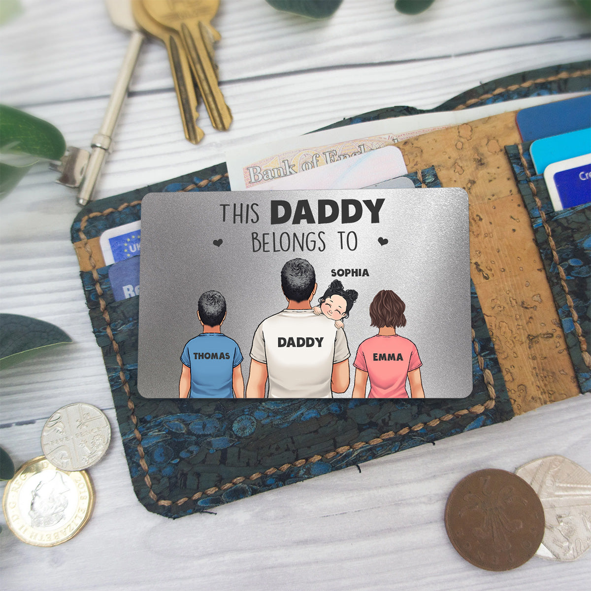 This Daddy Belongs To - Personalized Father Wallet Insert Card