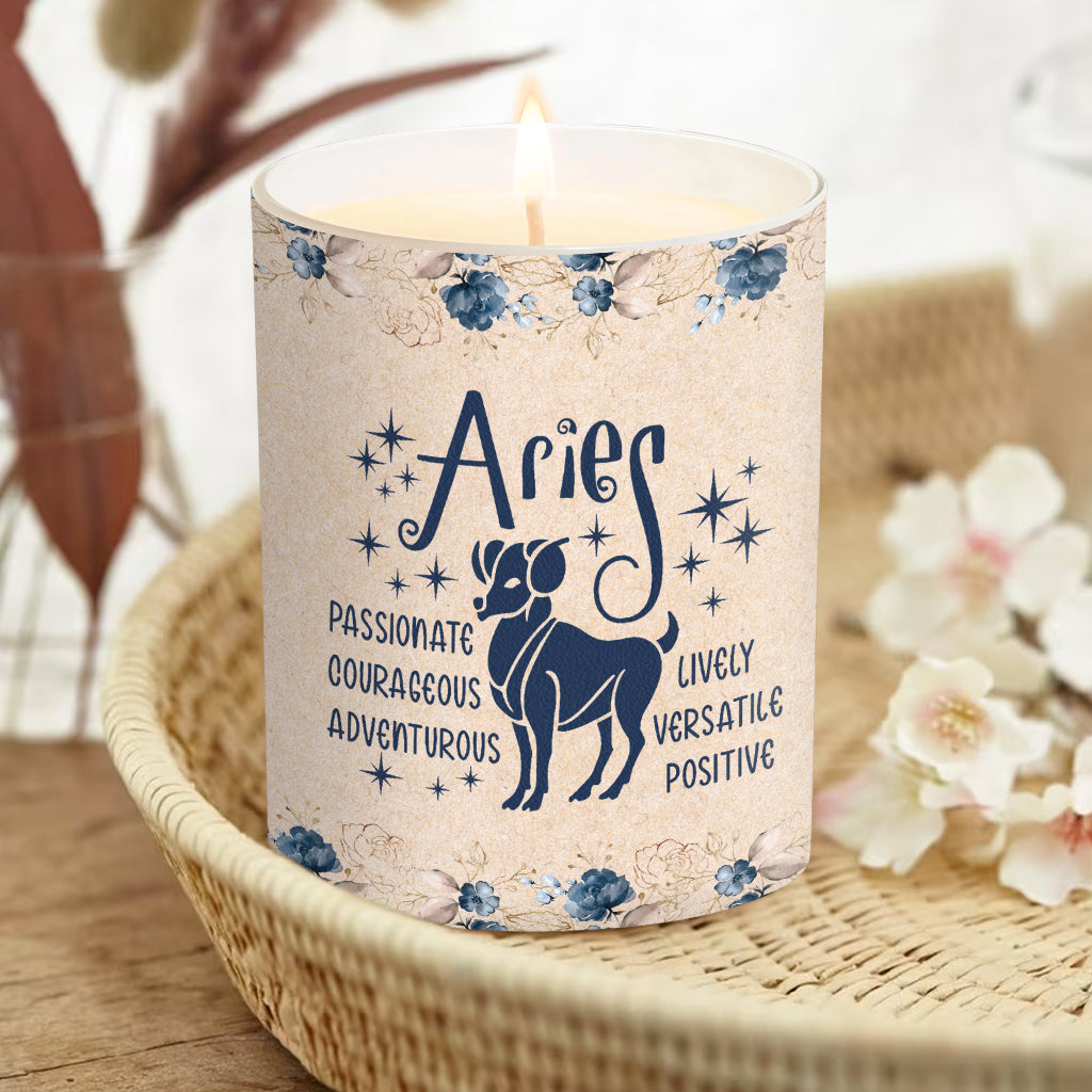 Zodiac Denim Girl - Personalized Horoscope Candle With Wooden Lid