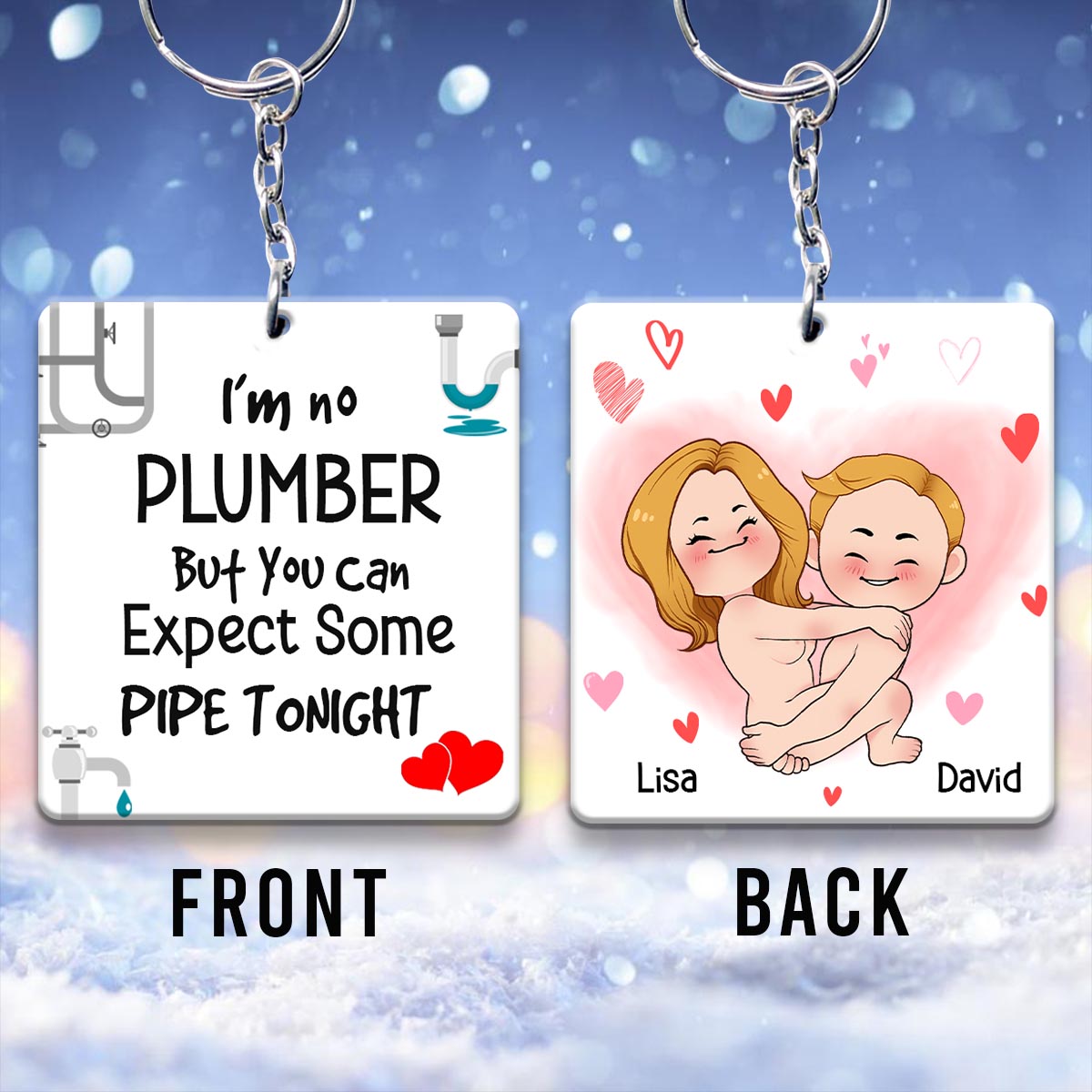 I'm No Plumber - Couple gift for boyfriend, girlfriend, husband, wife - Personalized Keychain